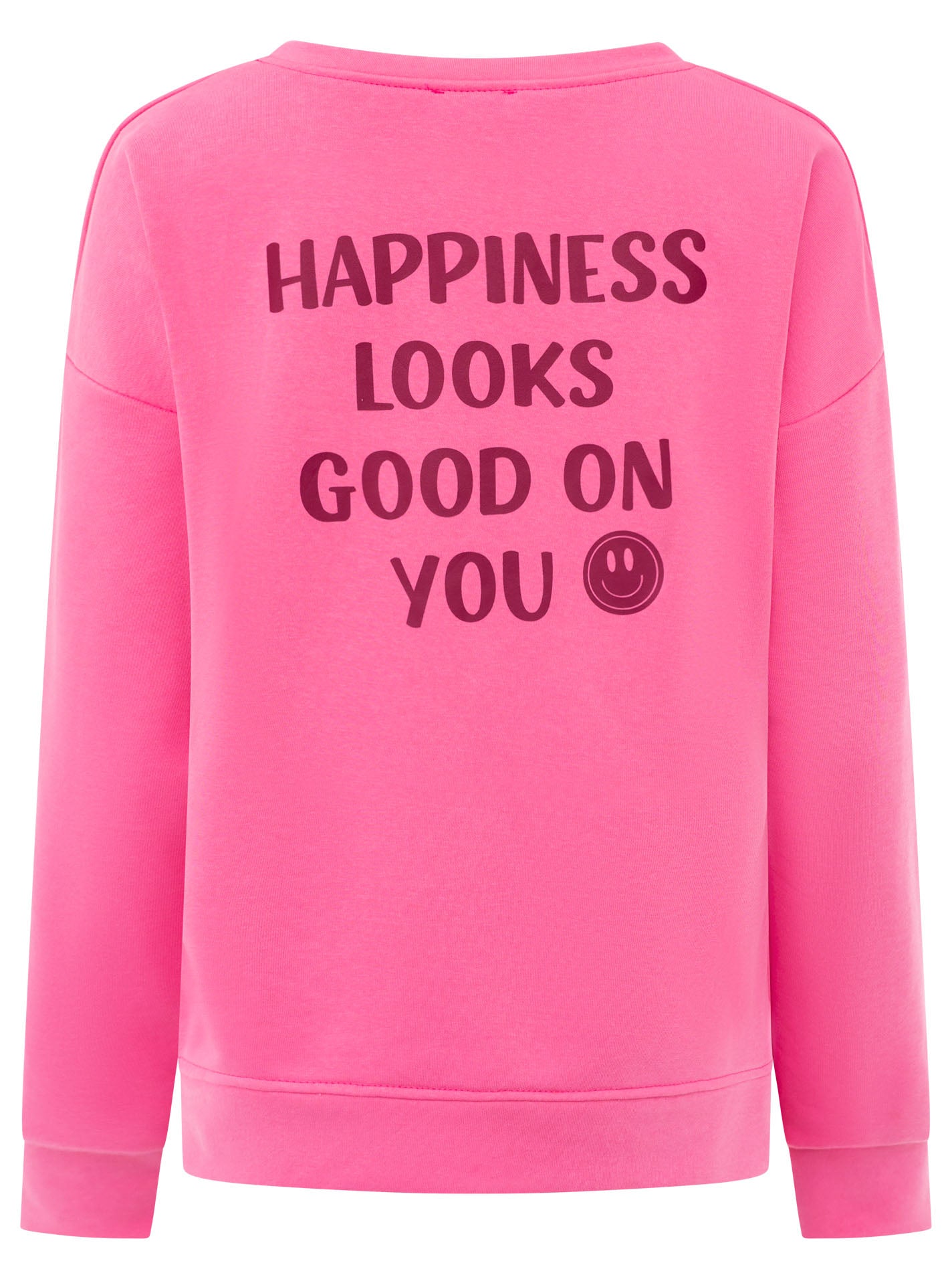 Zwillingsherz Pullover Big Smile in Pink – Rückansicht
