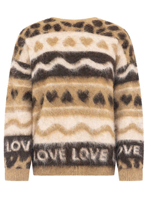 Zwillingsherz Pullover LEO LOVE in Mittelbeige – Detailansicht 1