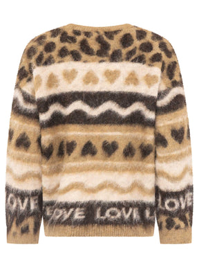 Zwillingsherz Pullover LEO LOVE in Mittelbeige – Detailansicht 2
