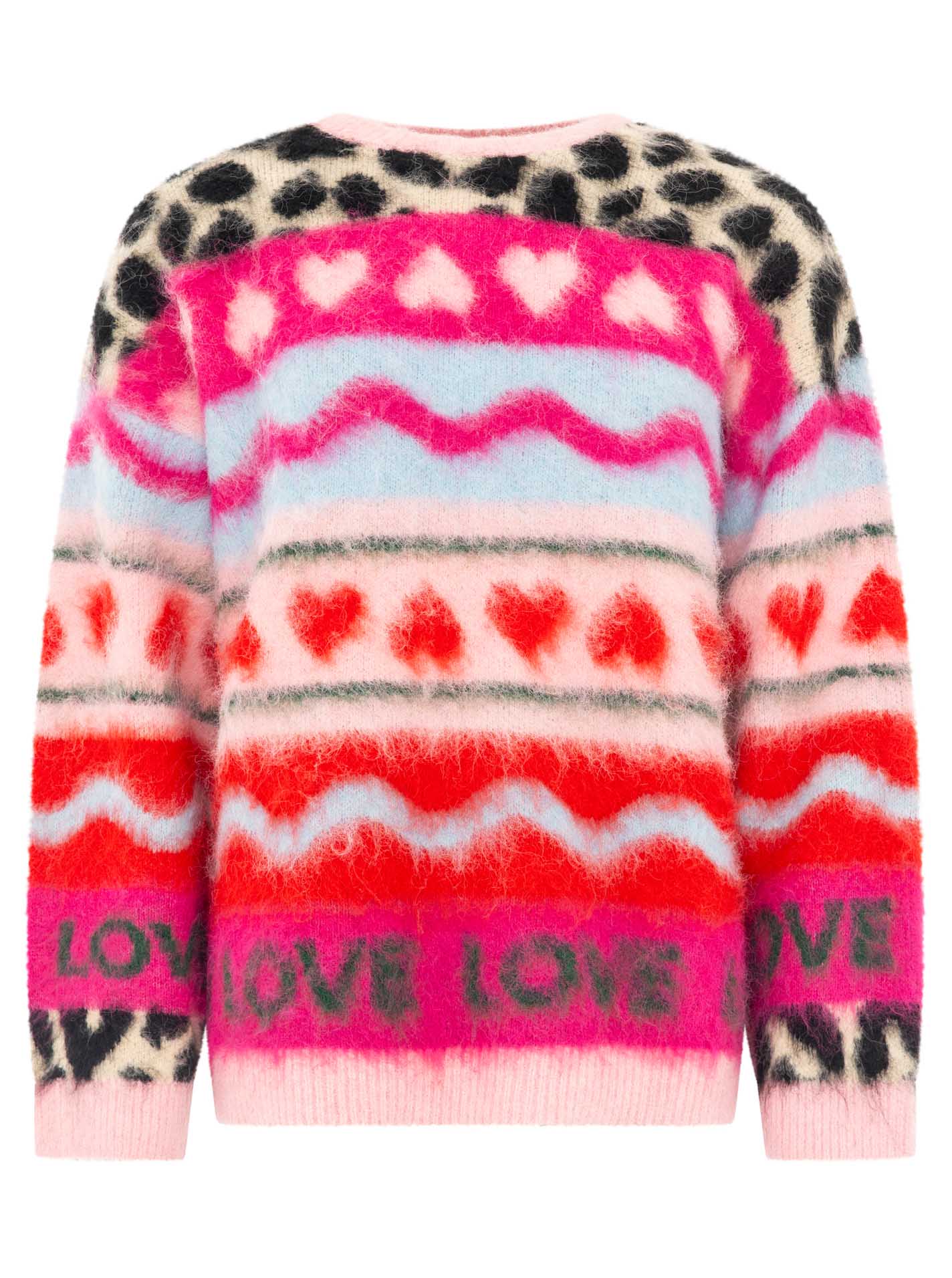 Zwillingsherz Pullover LEO LOVE in Rot – Hauptansicht