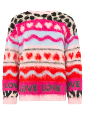 Zwillingsherz Pullover LEO LOVE in Rot – Hauptansicht