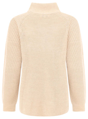 Zwillingsherz Pullover Rollkragen - Beige