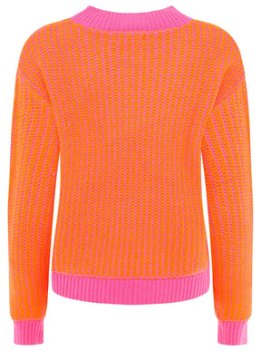 Zwillingsherz - Pullover "Zweifarbig" - Pink/Orange
