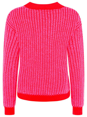 Zwillingsherz - Pullover "Zweifarbig" - Rot/Pink