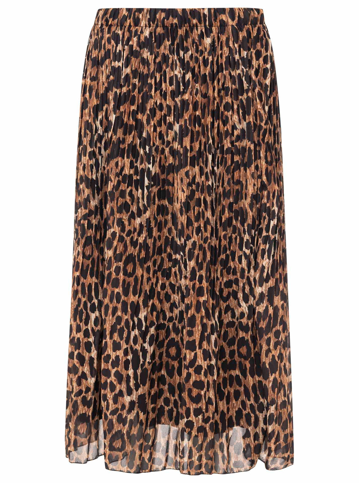 Zwillingsherz Leo Plissee Rock Braun – Eleganter Rock für Damen im Animal Print Stil