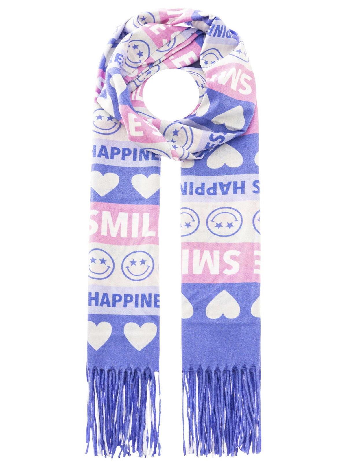 Zwillingsherz - Schal Smile Happiness - Blau/Pink