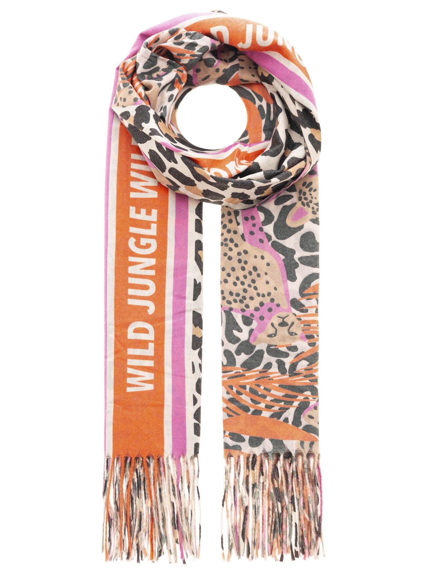 Zwillingsherz - Schal Leo Wild Jungle - Beige/Orange