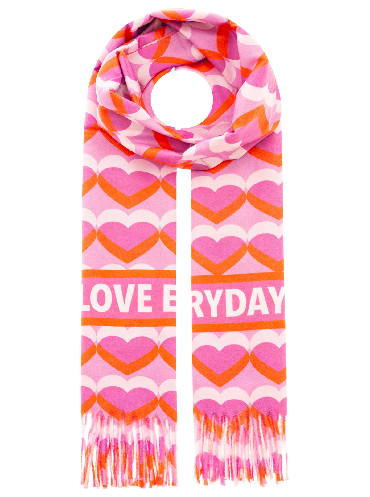 Zwillingsherz - Schal Love Everyday Herz - Pink/Orange