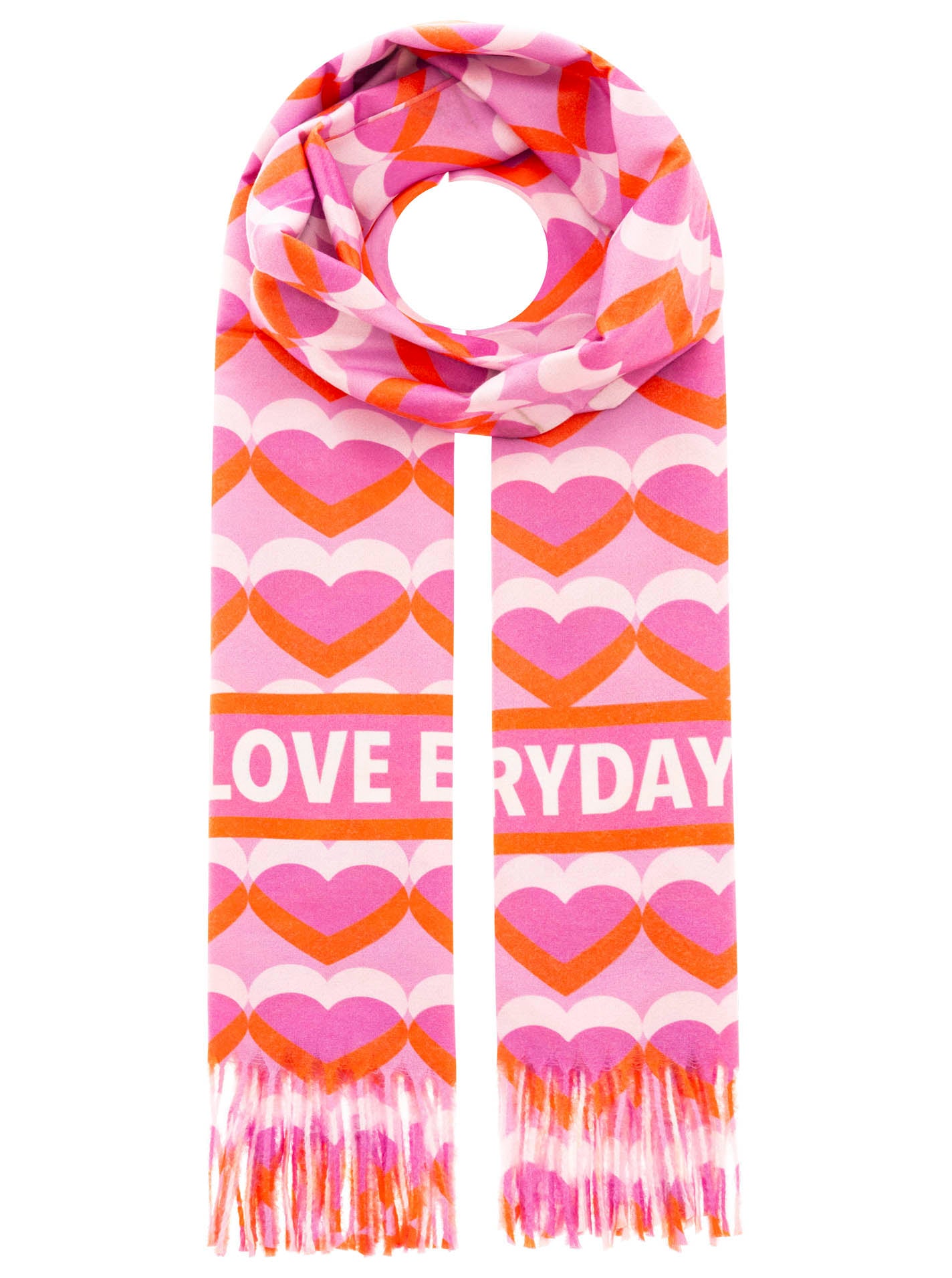 Zwillingsherz - Schal Love Everyday Herz - Pink/Orange