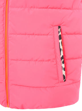 willingsherz Wendbare Steppweste kurz in Leo Beige-Pink und Strandpink – modisches Design für vielseitige Outfits