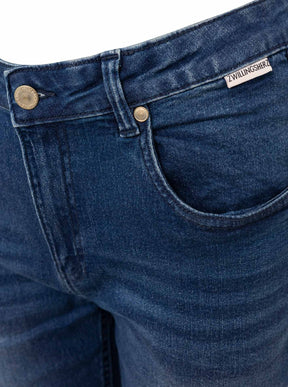 Zwillingsherz Stretch Jeans mit leichtem Flared Mittelblau – Ansicht 5