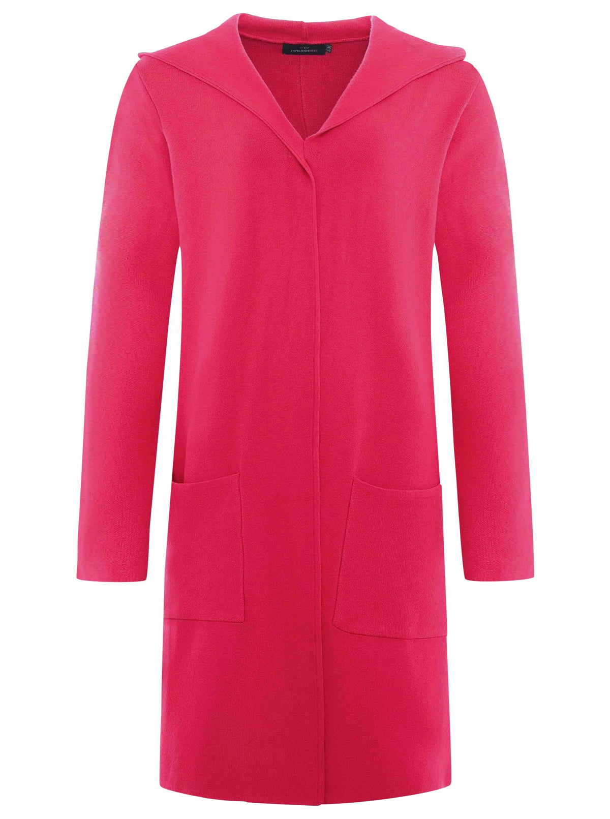 Zwillingsherz Hochwertige Strickjacke mit Kapuze "Janina" - Fuchsia