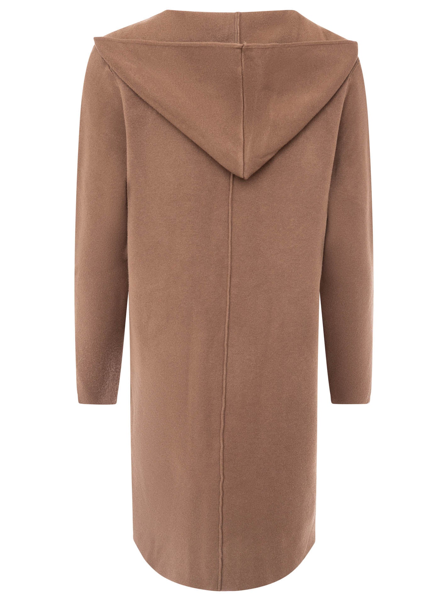 Zwillingsherz Hochwertige Strickjacke mit Kapuze "Janina" - Taupe