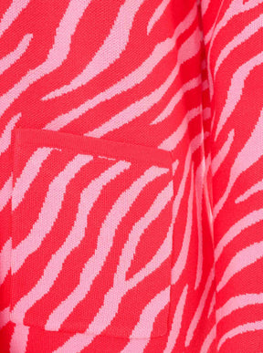 Zwillingsherz Strickjacke Zebra - Rot/Pink