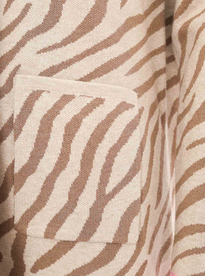 Zwillingsherz Strickjacke Zebra - Beige/Pink
