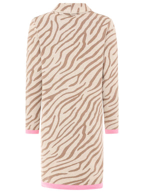 Zwillingsherz Strickjacke Zebra - Beige/Pink