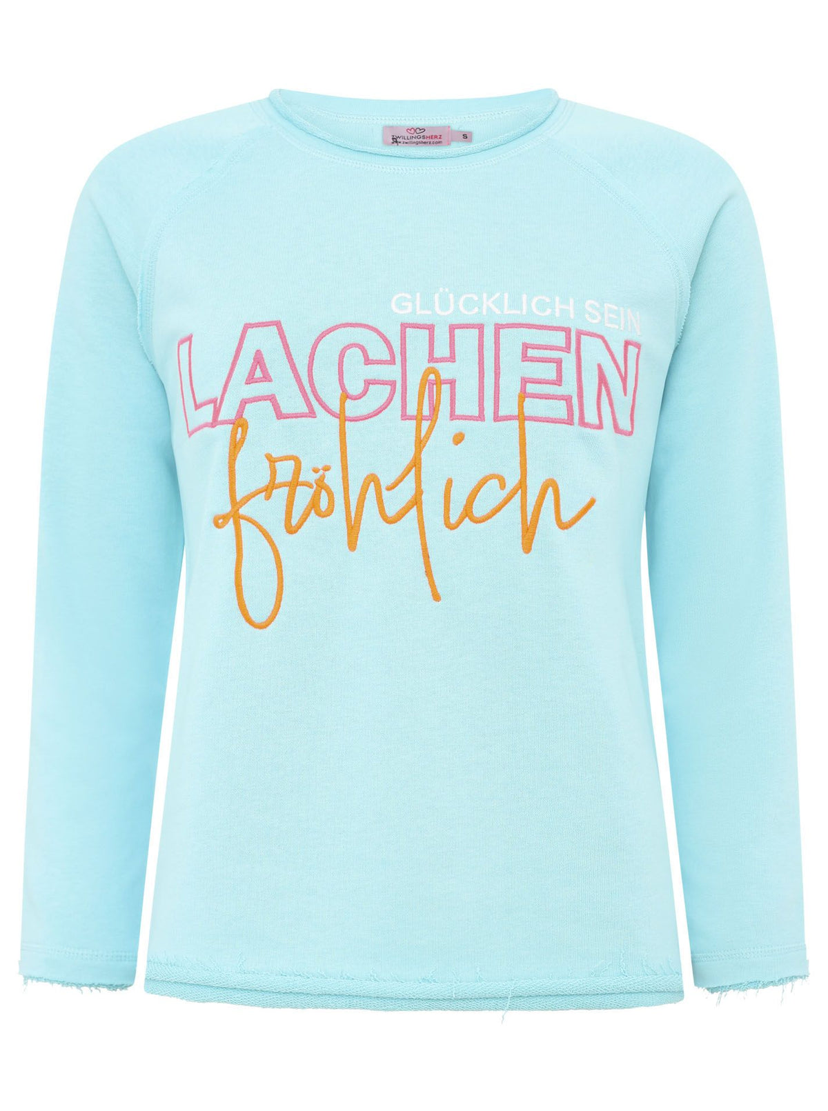 Zwillingsherz -  Sweatshirt/Pullover "Fröhlich Lachen" - Hellblau