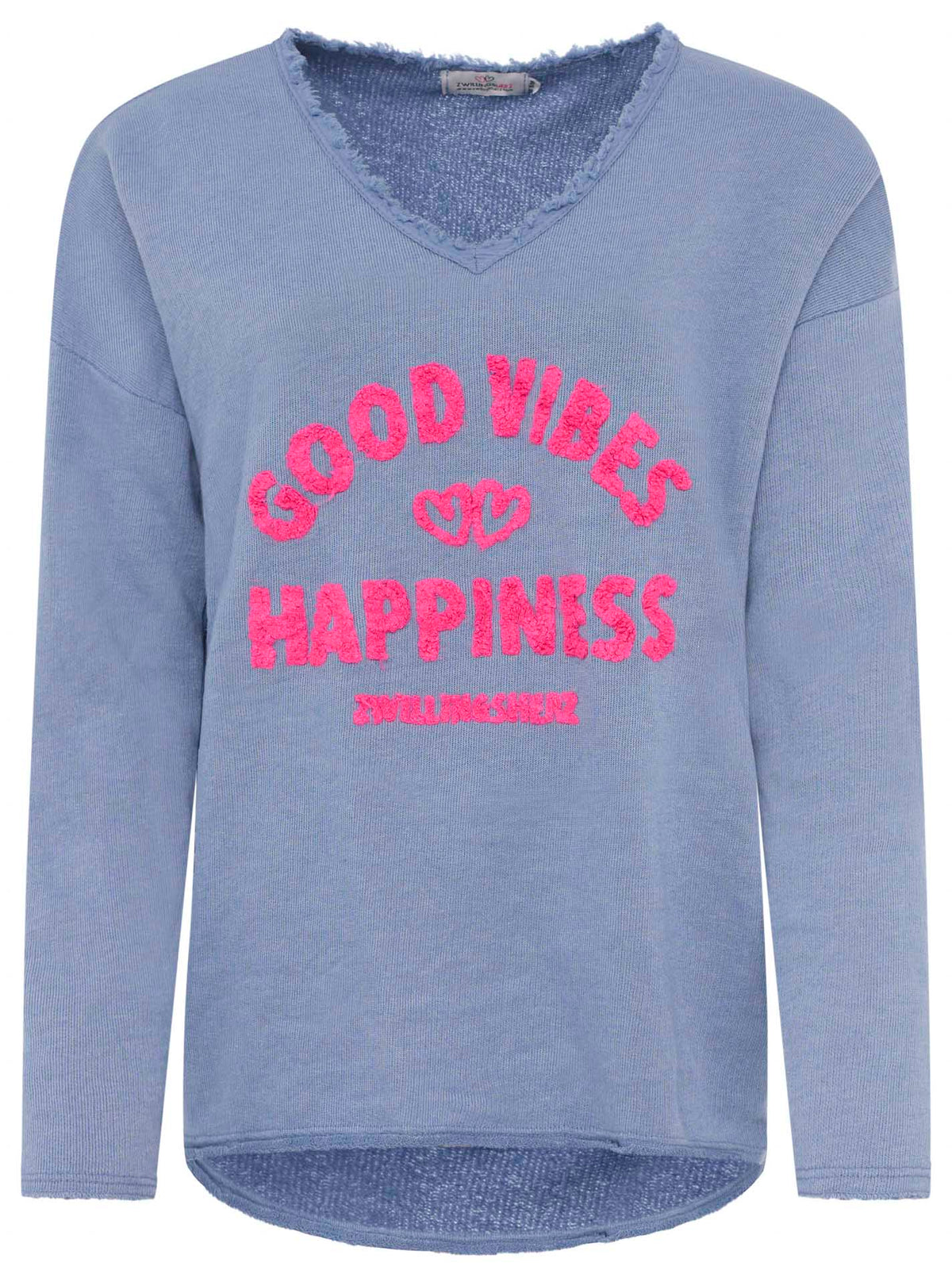 Zwillingsherz -  Sweatshirt "Good Vibes Happiness" - Blau