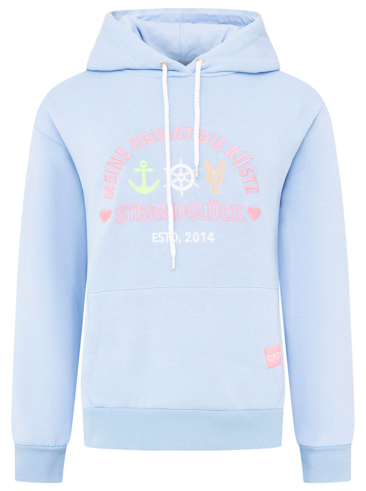 Zwillingsherz - Hoodie "Strandglück Meine Heimat Küste" - Hellblau