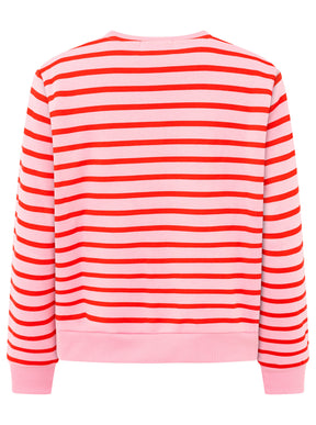 Zwillingsherz Sweatshirt Love is all we need in Rosa – Rückansicht