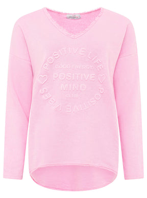 Zwillingsherz -  Sweatshirt "Positive Mind" - Rosa