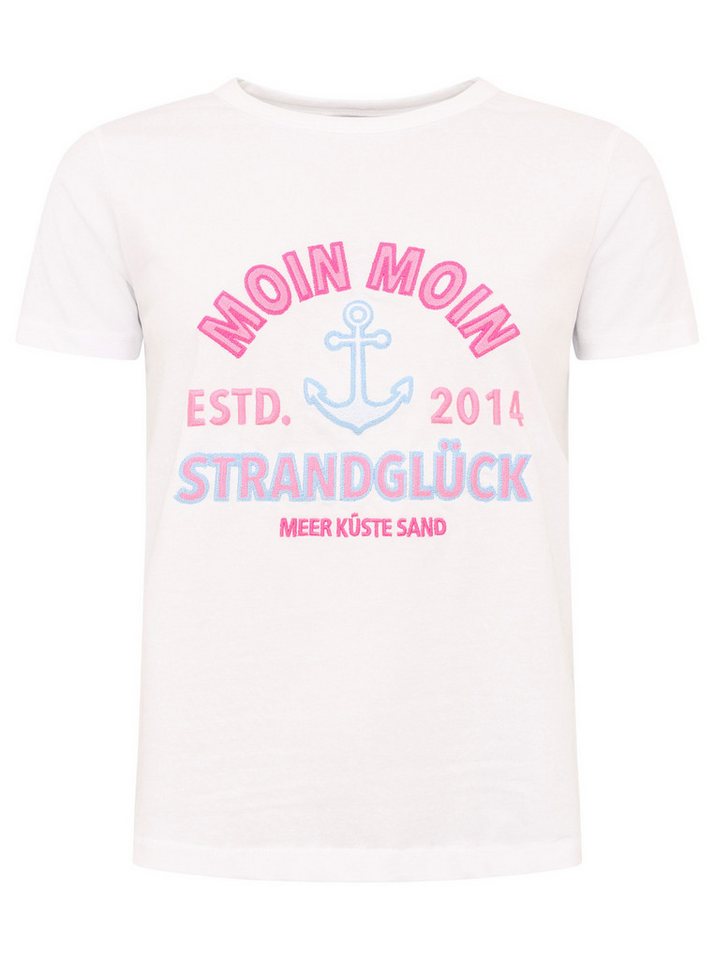 Zwillingsherz - T-Shirt "Moin Moin" - Weiß/Pink (SuperSale - keine Retoure)