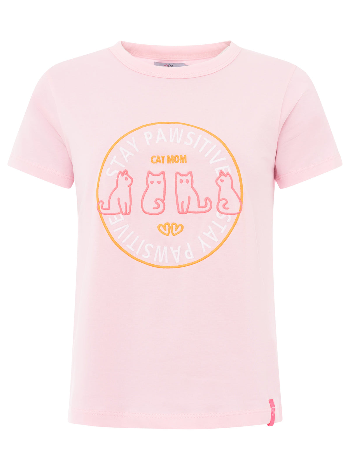 Zwillingsherz - T-Shirt Cat Stay Pawsitive" - Pink/Rosa