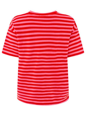 Zwillingsherz - Sweat T-Shirt "Bonjour" - Rot