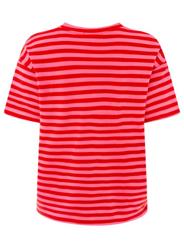Zwillingsherz - Sweat T-Shirt "Bonjour" - Rot
