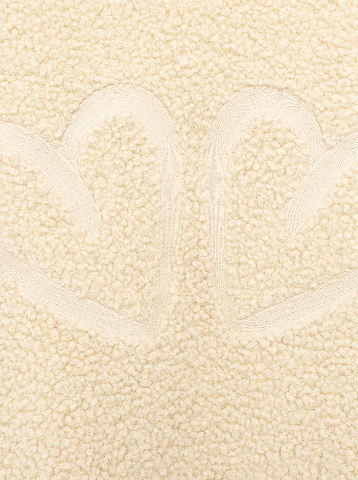 Zwillingsherz Teddy-Bomberjacke „Good Vibes“ Creme/Hellbeige – Details