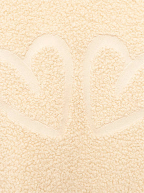 Zwillingsherz Teddy-Bomberjacke „Good Vibes“ Creme/Hellbeige – Details