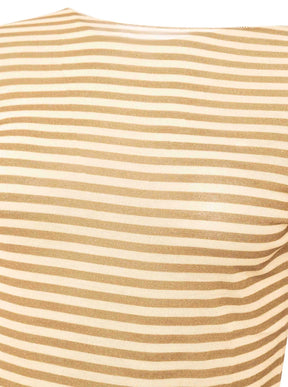 Zwillingsherz Langarm Unterziehshirt Cashmere Mix Streifen Beige – Ansicht 3