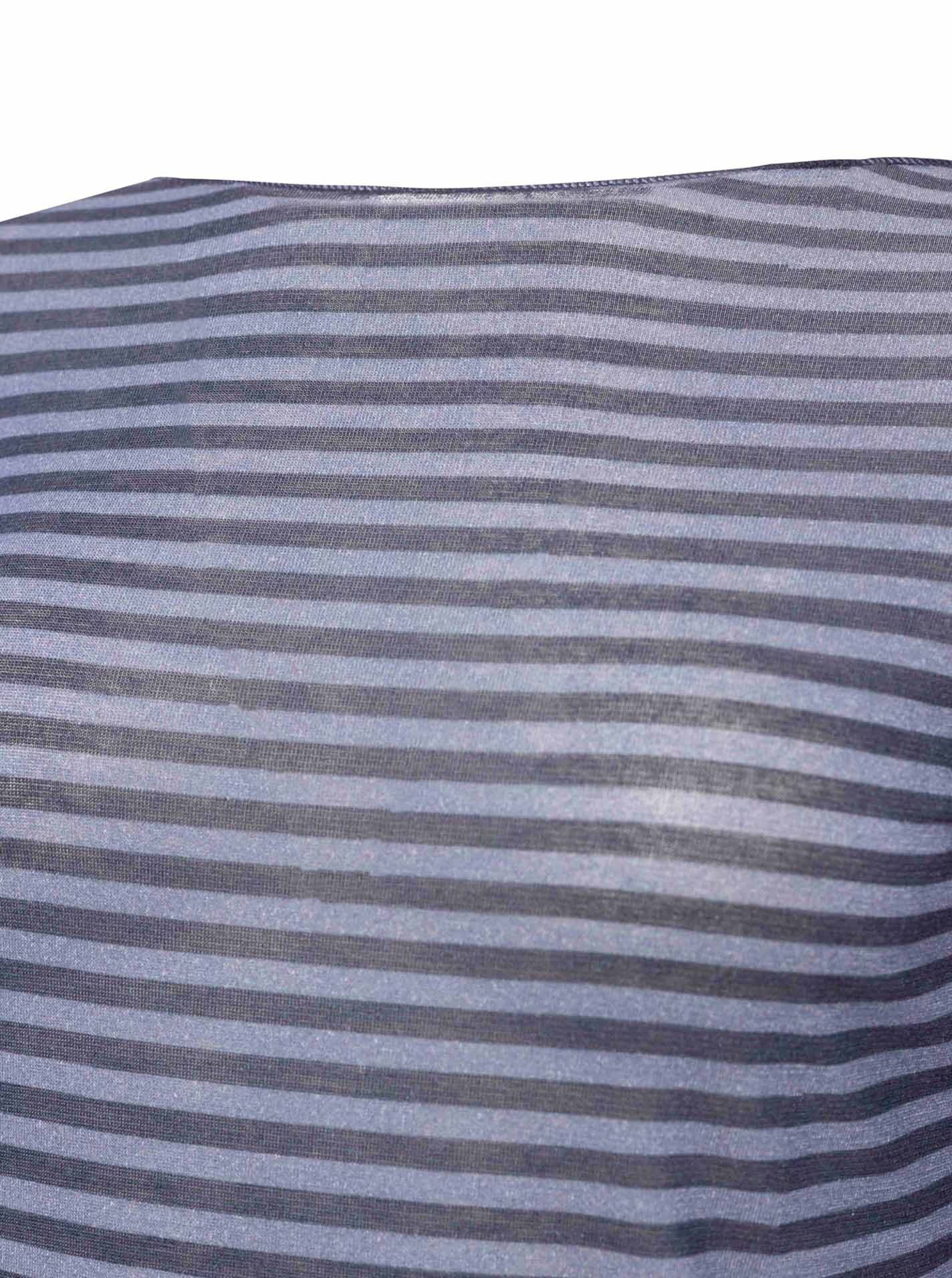 Zwillingsherz Langarm Unterziehshirt Cashmere Mix Streifen Blau – Ansicht 3