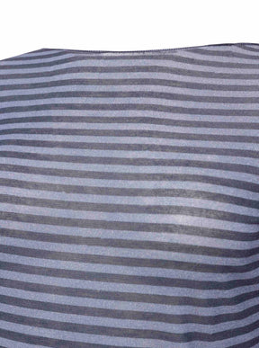 Zwillingsherz Langarm Unterziehshirt Cashmere Mix Streifen Blau – Ansicht 3