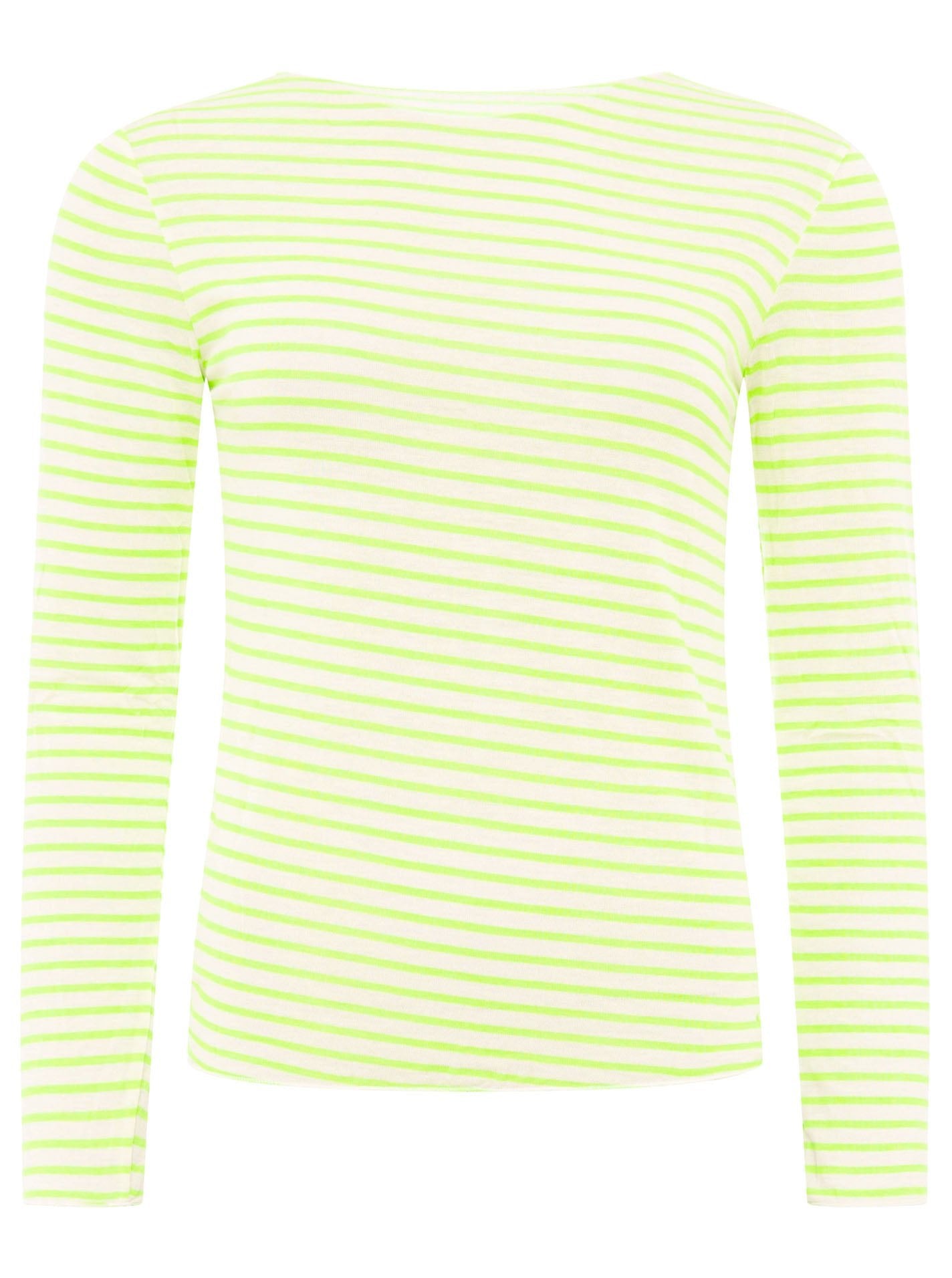 Zwillingsherz Langarm Unterziehshirt Cashmere Mix Streifen Hellgrün – Ansicht 2