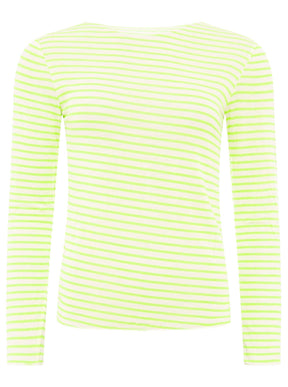 Zwillingsherz Langarm Unterziehshirt Cashmere Mix Streifen Hellgrün – Ansicht 2
