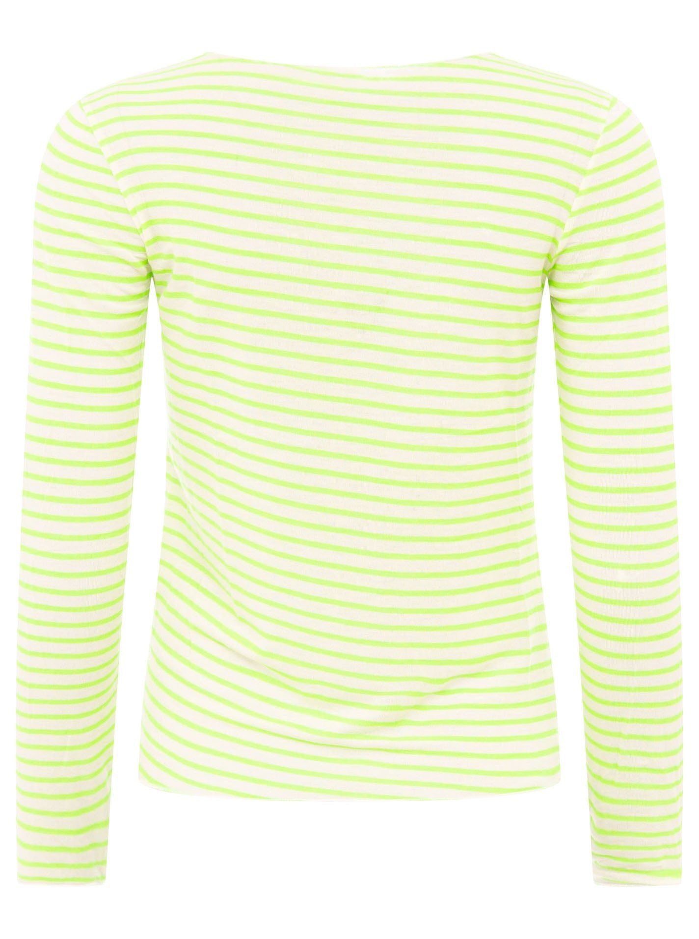 Zwillingsherz Langarm Unterziehshirt Cashmere Mix Streifen Hellgrün – Ansicht 3