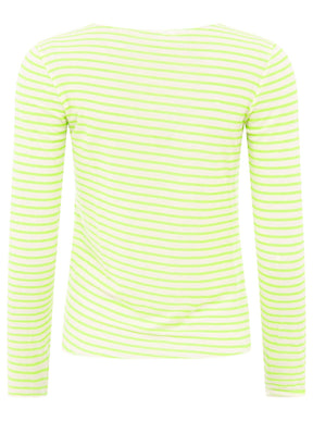 Zwillingsherz Langarm Unterziehshirt Cashmere Mix Streifen Hellgrün – Ansicht 3