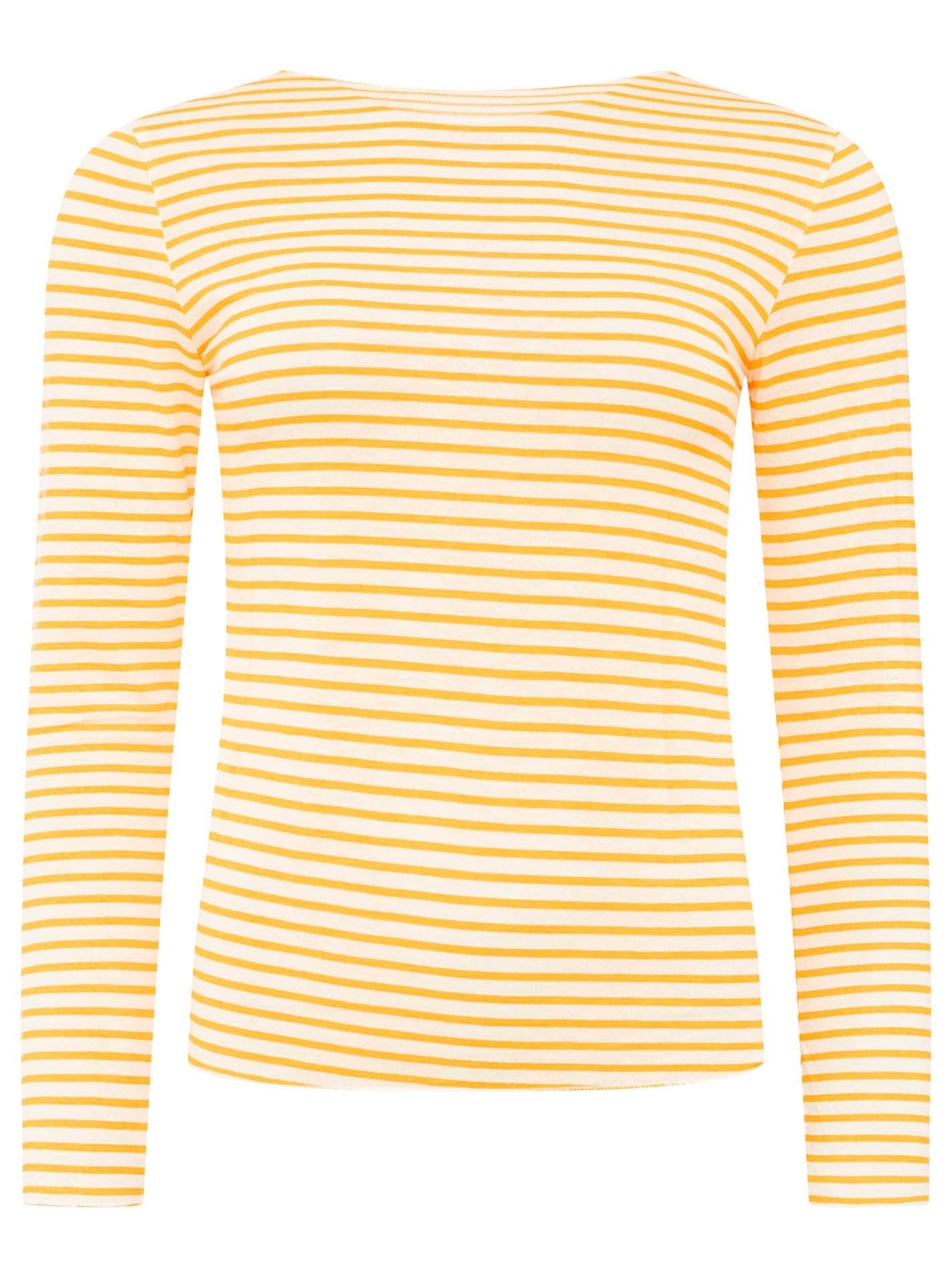 Zwillingsherz Langarm Unterziehshirt Cashmere Mix Streifen Orange – Ansicht 2