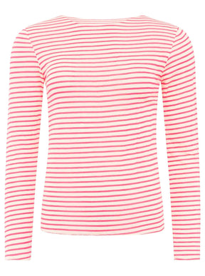 Zwillingsherz Langarm Unterziehshirt Cashmere Mix Streifen Pink – Ansicht 1