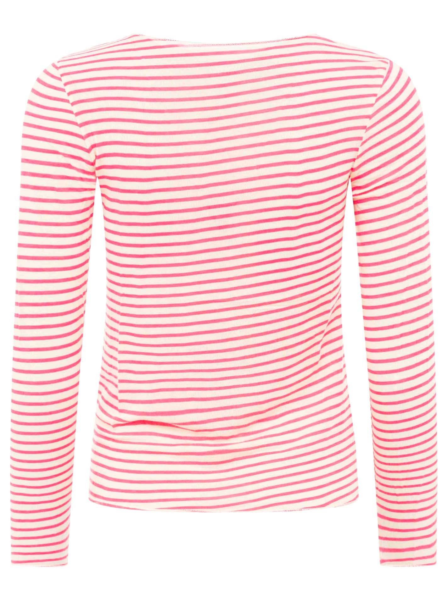 Zwillingsherz Langarm Unterziehshirt Cashmere Mix Streifen Pink – Ansicht 2