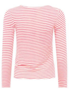 Zwillingsherz Langarm Unterziehshirt Cashmere Mix Streifen Pink – Ansicht 2
