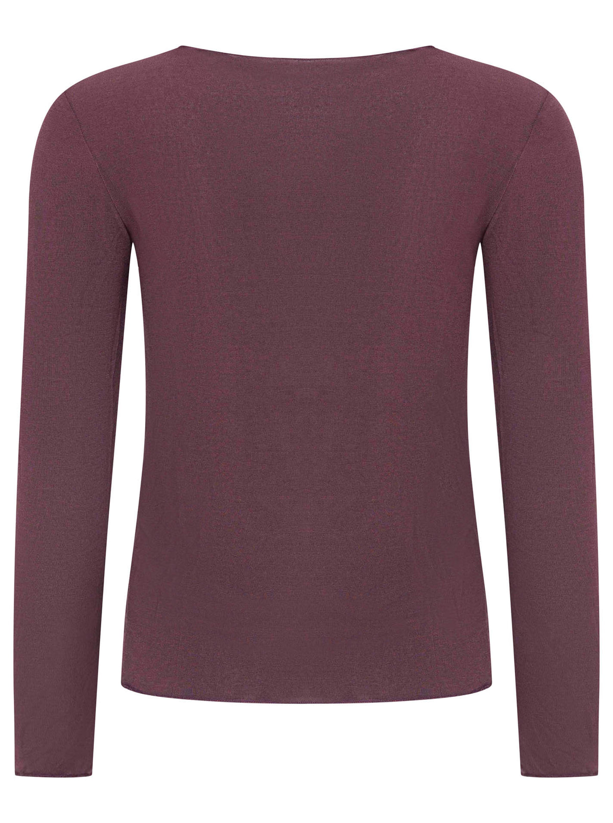 Zwillingsherz Langarm Unterziehshirt Cashmere Mix Uni Bordeaux – Ansicht 1