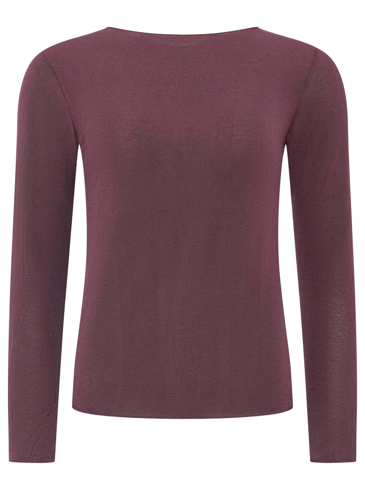 Zwillingsherz Langarm Unterziehshirt Cashmere Mix Uni Bordeaux – Ansicht 2