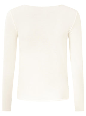 Zwillingsherz Langarm Unterziehshirt Cashmere Mix Uni Creme – Ansicht 1