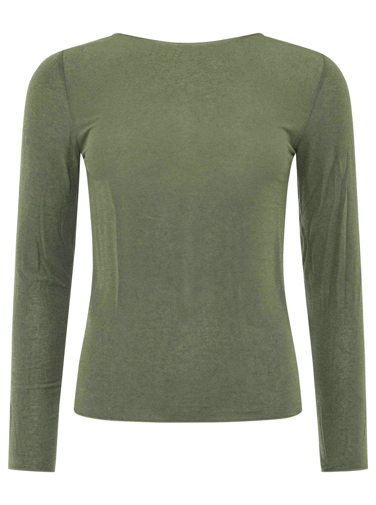 Zwillingsherz Langarm Unterziehshirt Cashmere Mix Uni Olive – Ansicht 1