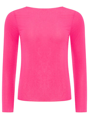 Zwillingsherz Langarm Unterziehshirt Cashmere Mix Uni Pink – Ansicht 1