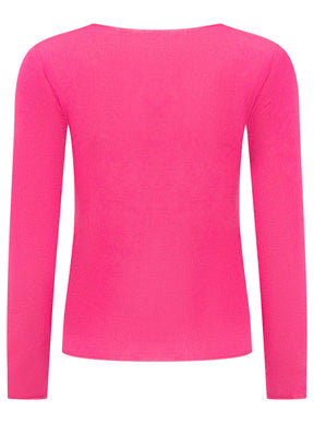 Zwillingsherz Langarm Unterziehshirt Cashmere Mix Uni Pink – Ansicht 2