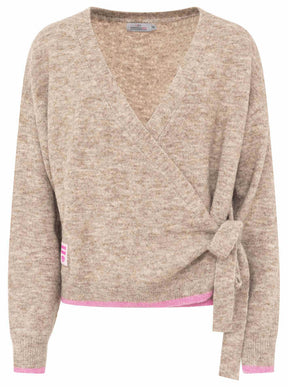 Zwillingsherz Wickelcardigan Love to Lounge Beige – Ansicht 2