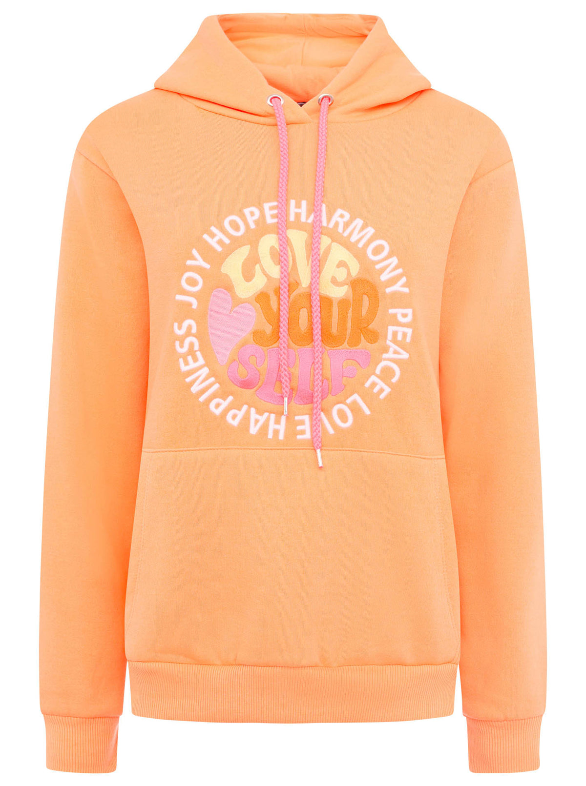 Zwillingsherz - Hoodie "Love yourself" - Orange - (fällt größer aus)